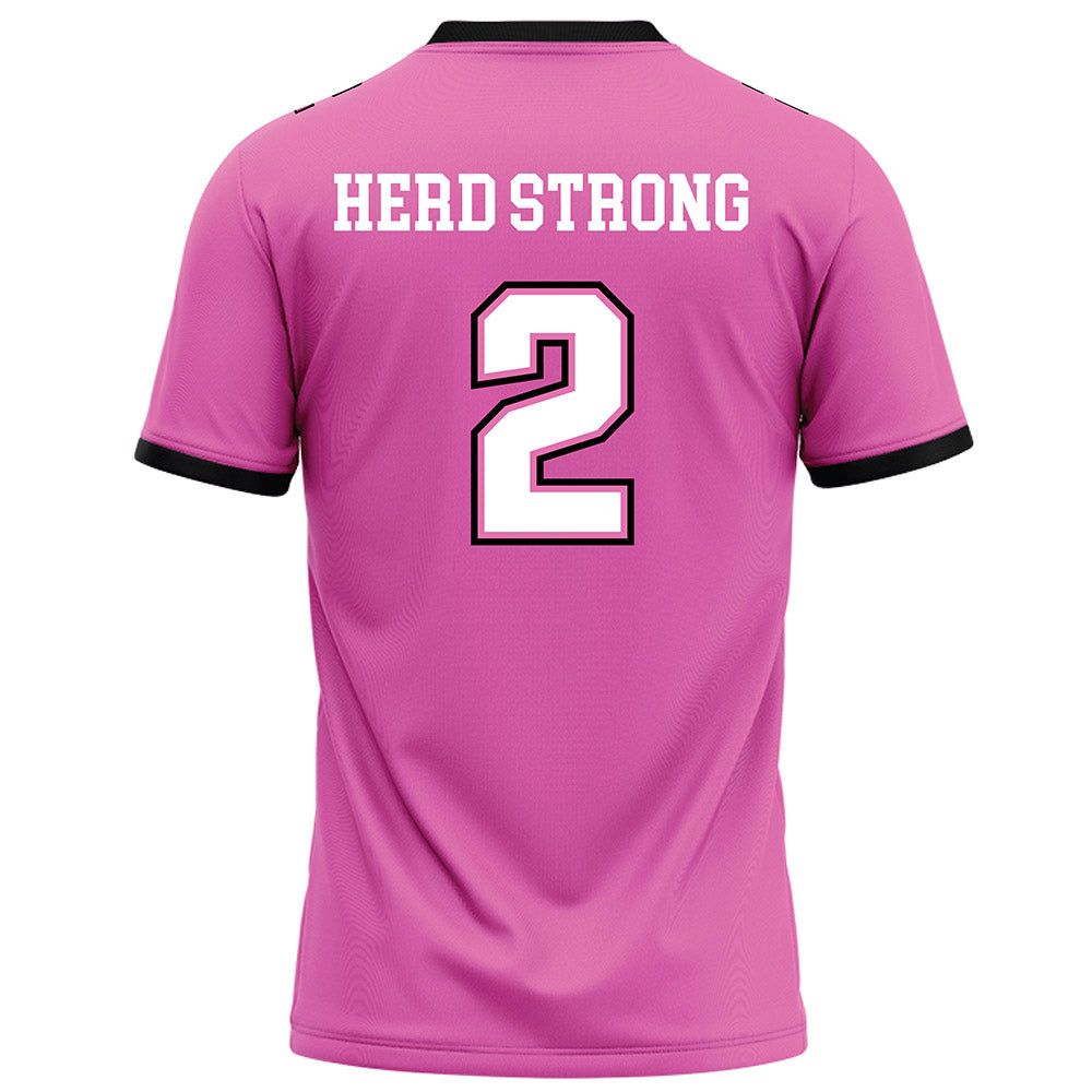 Marshall - NCAA Football : Charles McCartherens - Pink Football Jersey-1