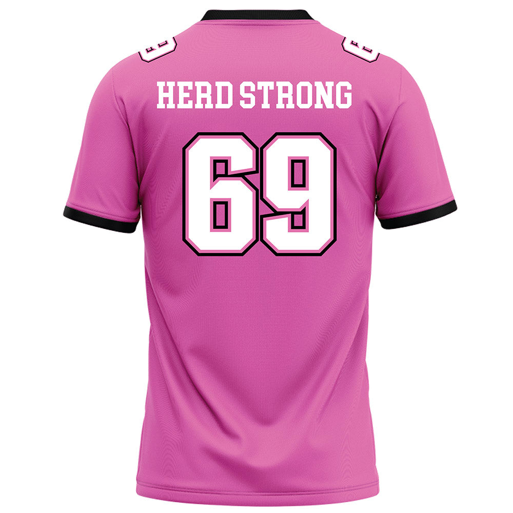 Marshall - NCAA Football : Will Sandfoss - Pink Football Jersey-1