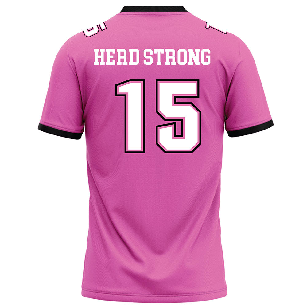 Marshall - NCAA Football : Tristan Lester - Pink Football Jersey-1