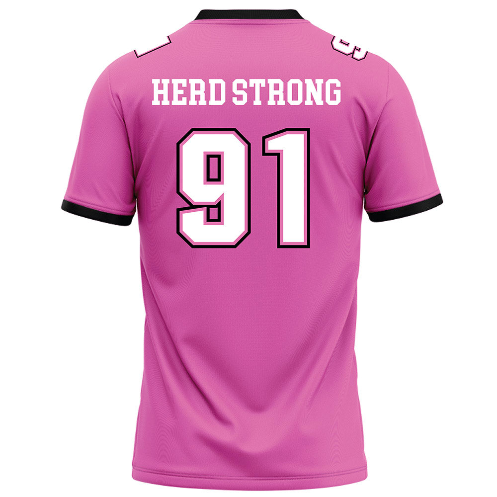 Marshall - NCAA Football : Cooper Heimbach - Pink Football Jersey-1