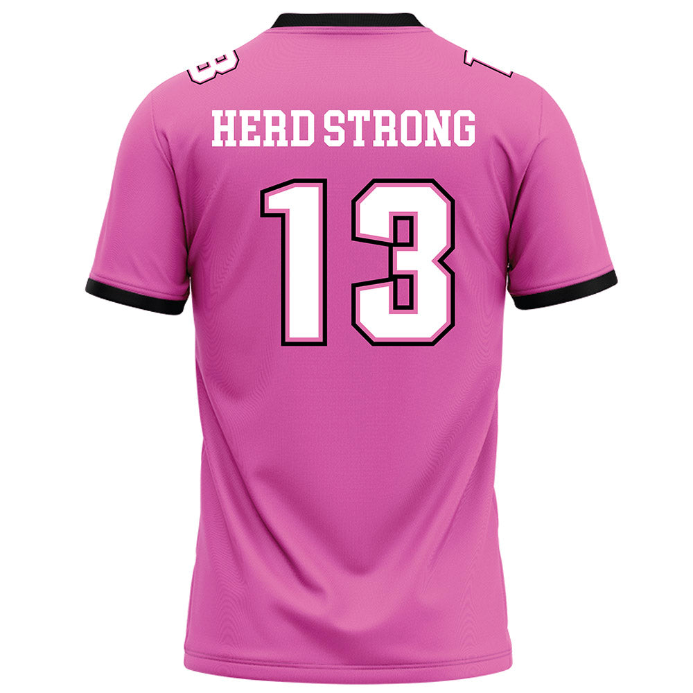 Marshall - NCAA Football : Brennan Chambers - Pink Football Jersey-1