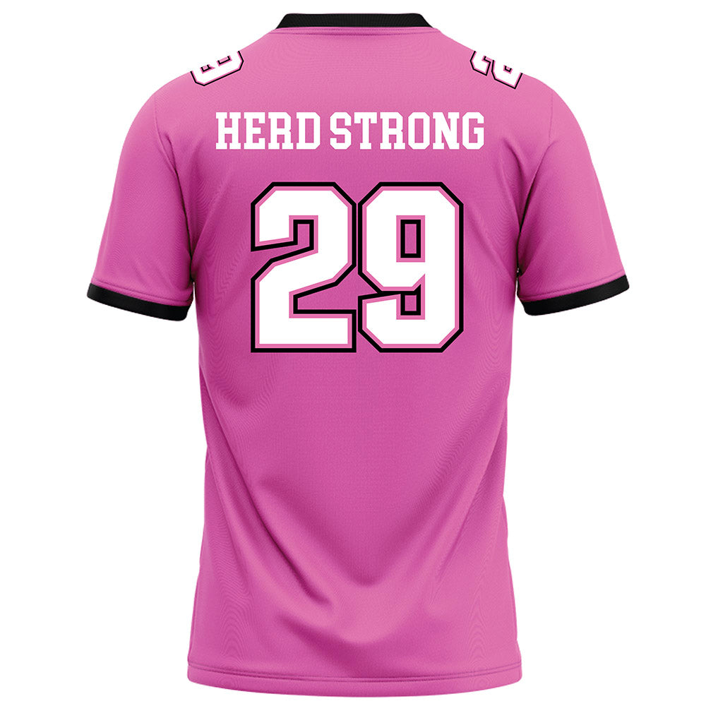 Marshall - NCAA Football : Jason Haggerty - Pink Football Jersey-1