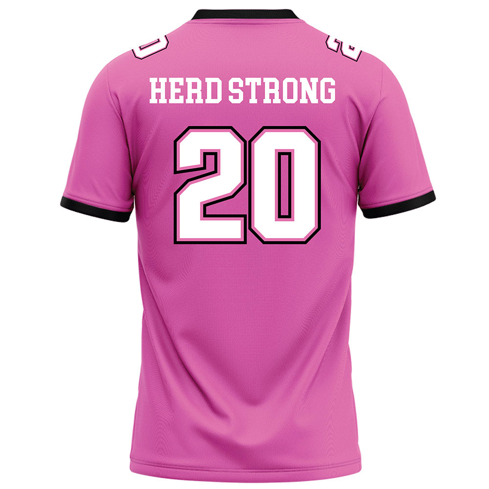 Marshall - NCAA Football : Owen Sweeney - Pink Football Jersey-1