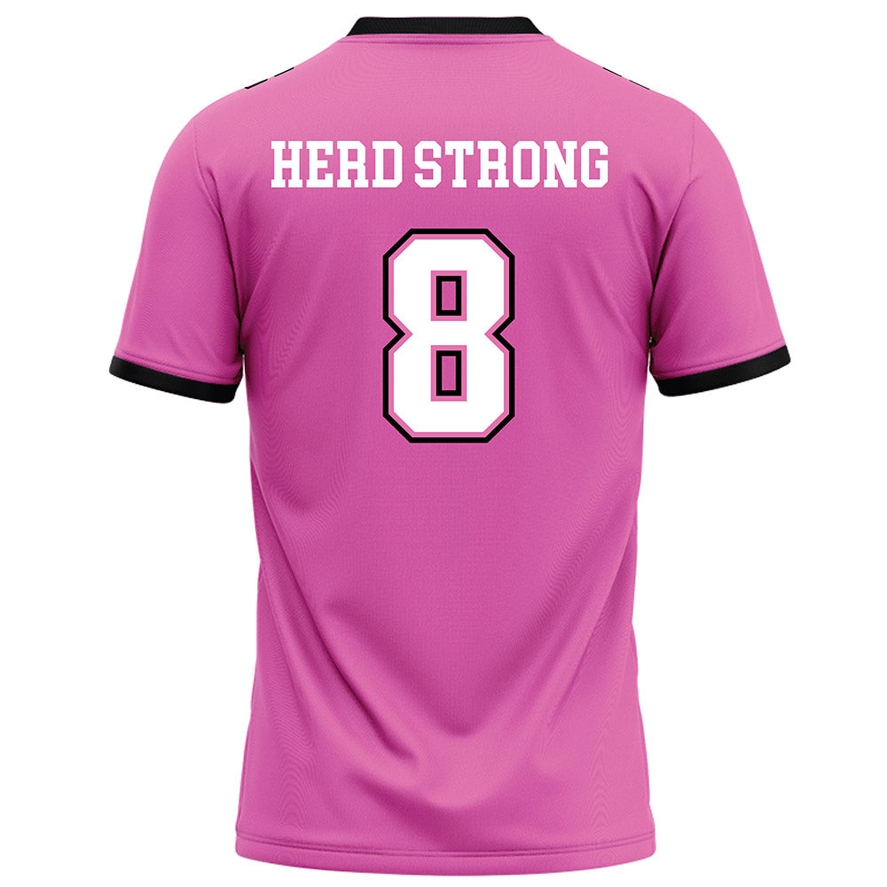 Marshall - NCAA Football : Eddie Pleasant III - Pink Football Jersey-1