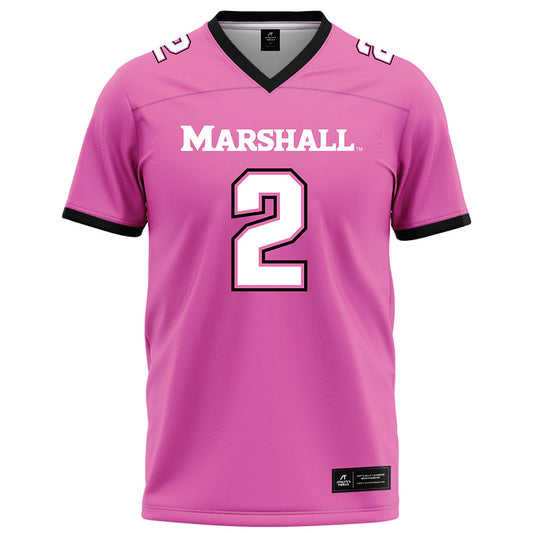 Marshall - NCAA Football : Charles McCartherens - Pink Football Jersey-0