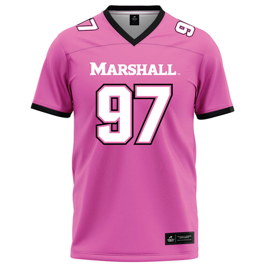Marshall - NCAA Football : Nathaniel-Julien Blanc - Pink Football Jersey-0