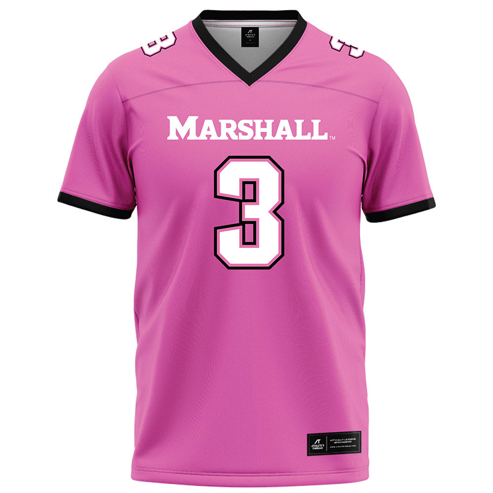 Marshall - NCAA Football : Terrente Hinton - Pink Football Jersey-0