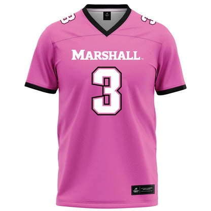 Marshall - NCAA Football : Terrente Hinton - Pink Football Jersey-0