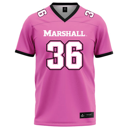 Marshall - NCAA Football : Cole Funderburk - Pink Football Jersey-0
