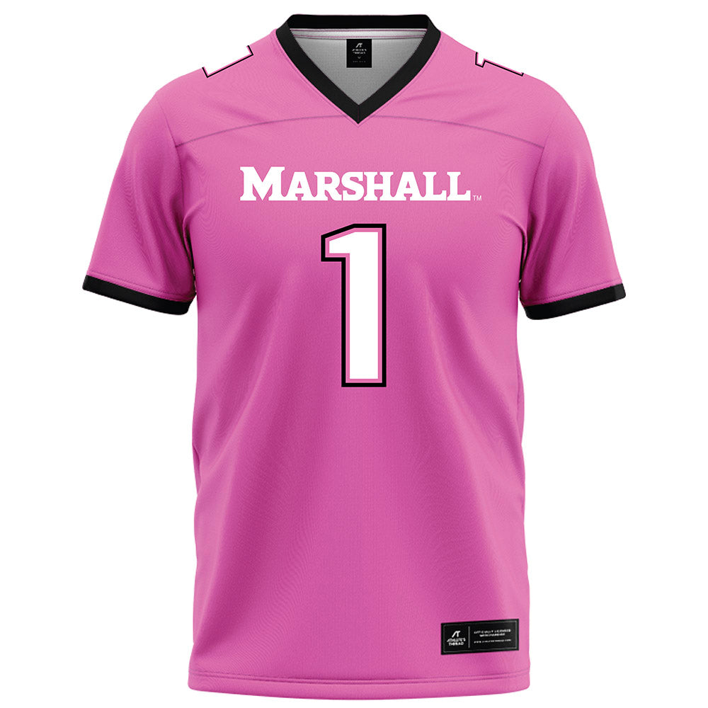 Marshall - NCAA Football : Kelvon McBride - Pink Football Jersey-0