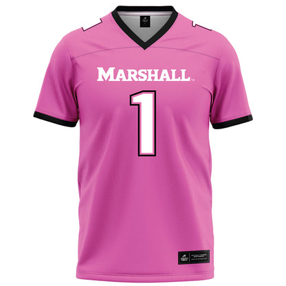 Marshall - NCAA Football : Kelvon McBride - Pink Football Jersey-0