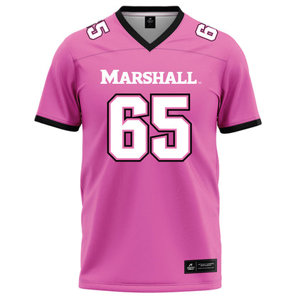 Marshall - NCAA Football : Parker Brault - Pink Football Jersey-0