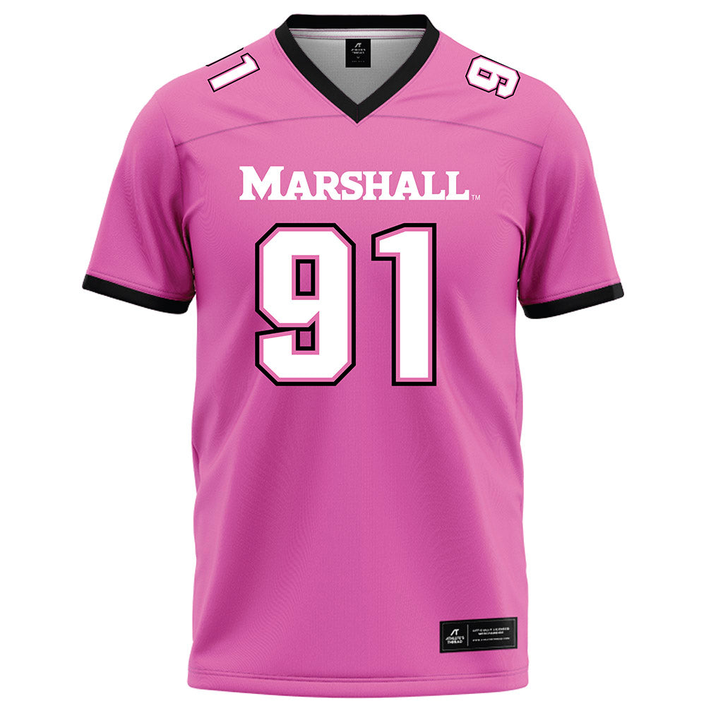 Marshall - NCAA Football : Cooper Heimbach - Pink Football Jersey-0