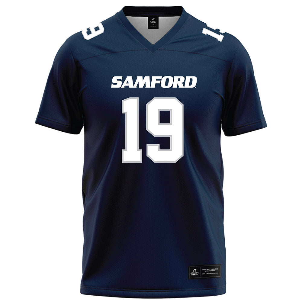 Samford - NCAA Football : Trey Lenhardt - Navy Football Jersey-0