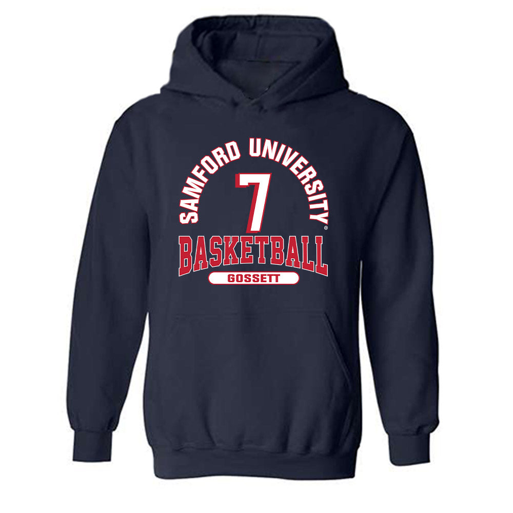 Samford - NCAA Men's Basketball : JD Gossett - Classic Fashion Shersey Hooded Sweatshirt-0