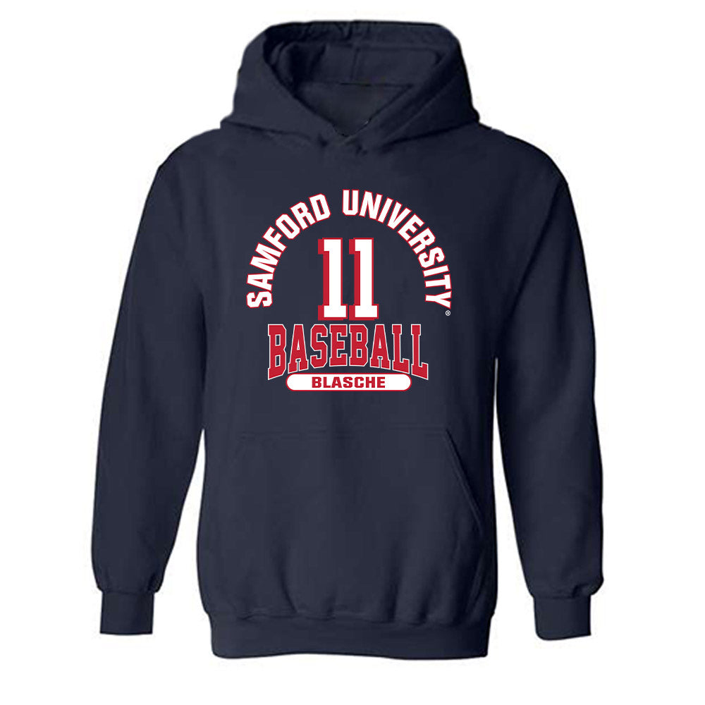 Samford - NCAA Baseball : Mason Blasche - Classic Fashion Shersey Hooded Sweatshirt-0