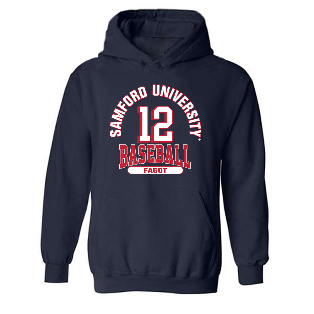 Samford - NCAA Baseball : Christopher Fagot - Classic Fashion Shersey Hooded Sweatshirt-0