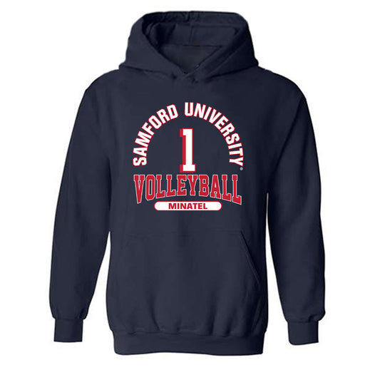 Samford - NCAA Women's Volleyball : Carly Minatel - Classic Fashion Shersey Hooded Sweatshirt-0