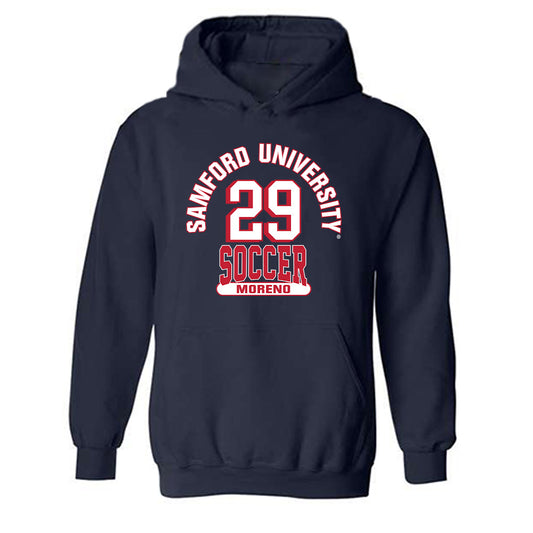 Samford - NCAA Women's Soccer : Isabella Moreno - Classic Fashion Shersey Hooded Sweatshirt-0