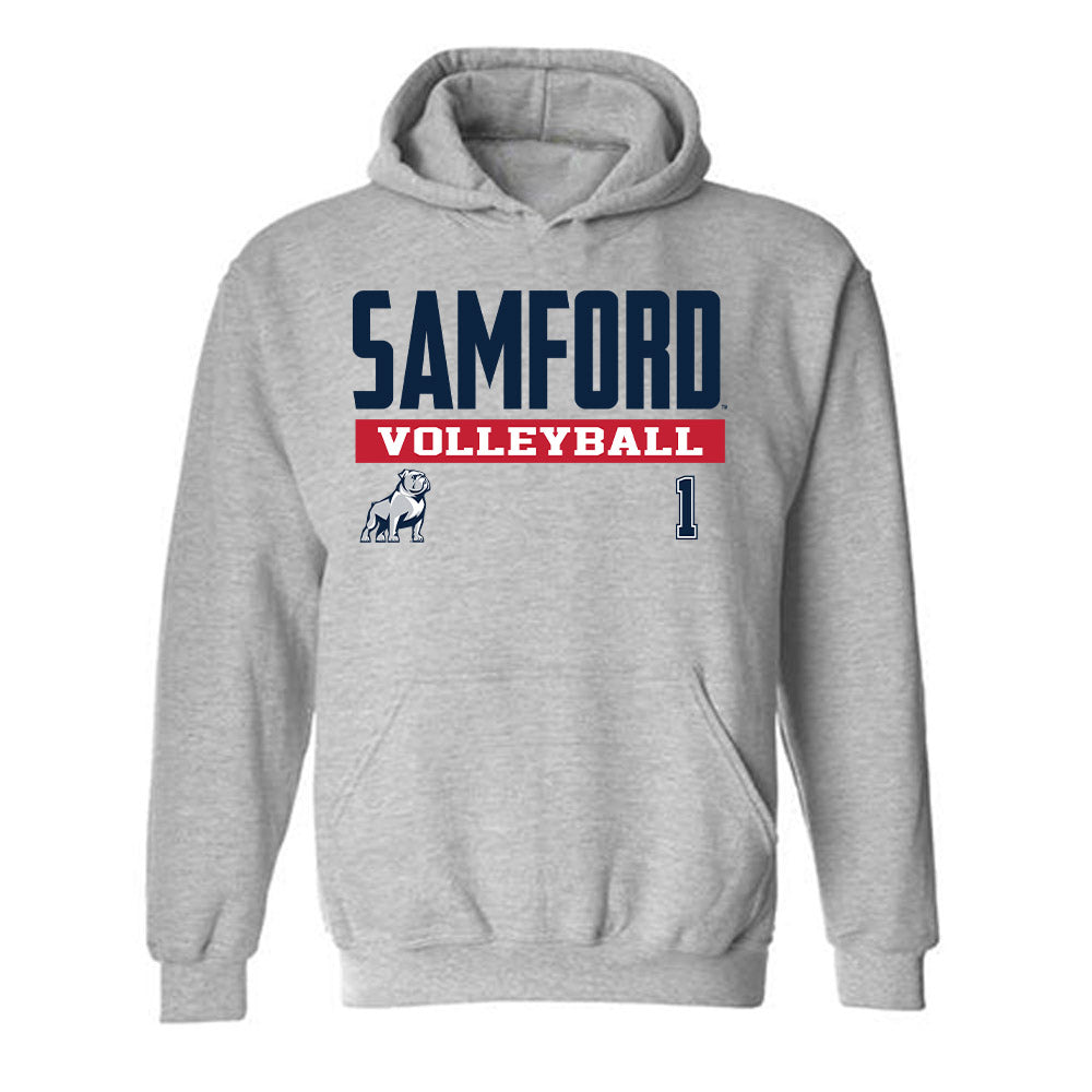 Samford - NCAA Women's Volleyball : Carly Minatel - Classic Fashion Shersey Hooded Sweatshirt-0