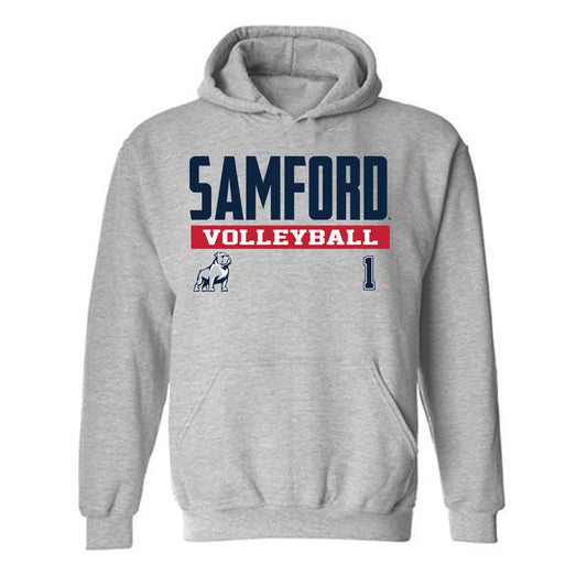 Samford - NCAA Women's Volleyball : Carly Minatel - Classic Fashion Shersey Hooded Sweatshirt-0