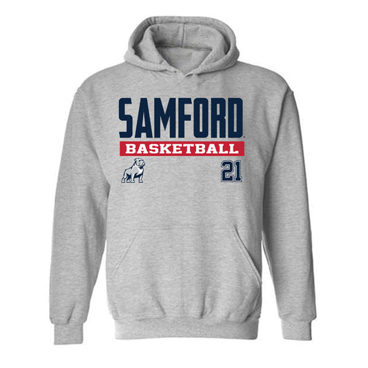 Samford - NCAA Men's Basketball : Corey Brown - Classic Fashion Shersey Hooded Sweatshirt-0