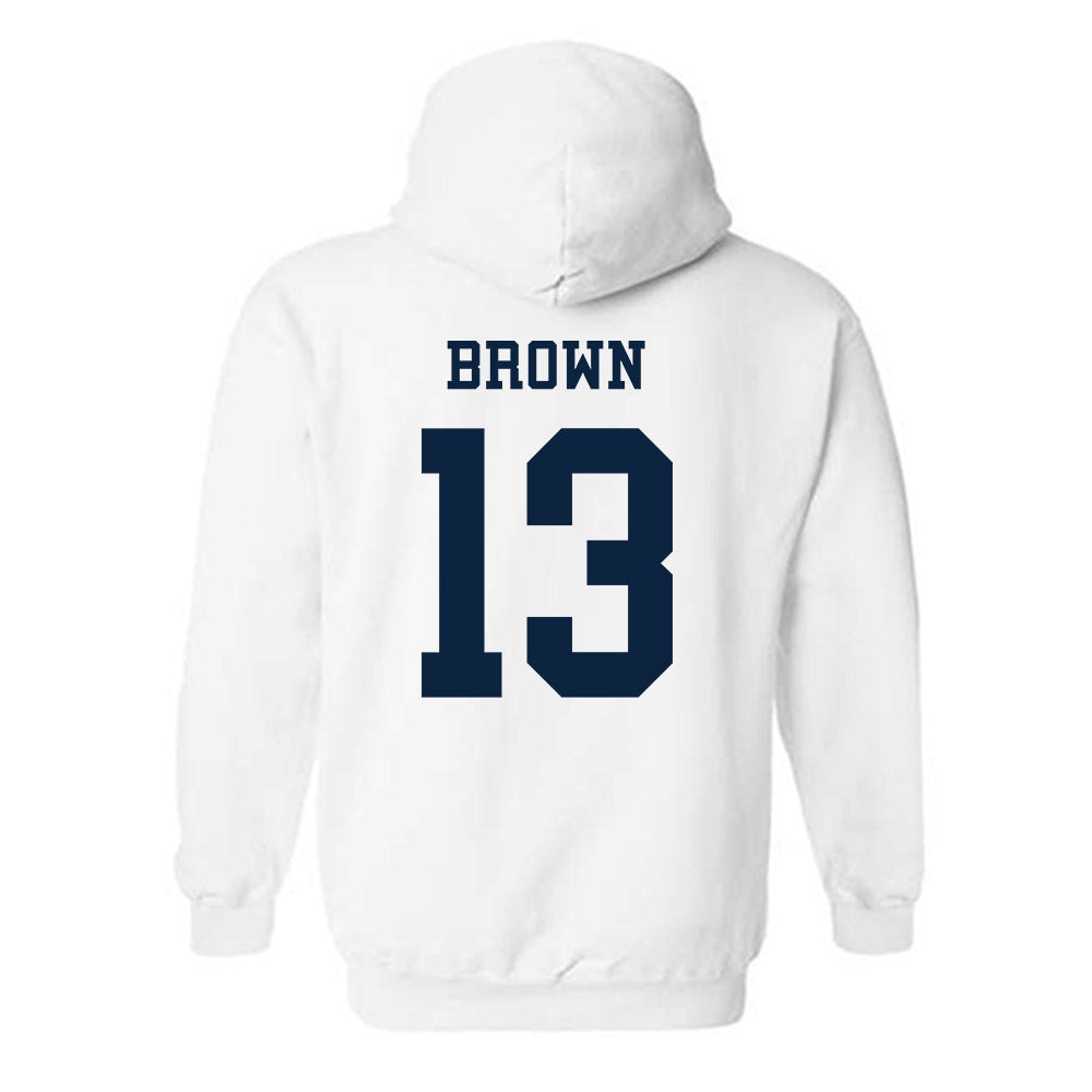 Samford - NCAA Men's Basketball : Julian Brown - Classic Fashion Shersey Hooded Sweatshirt-1
