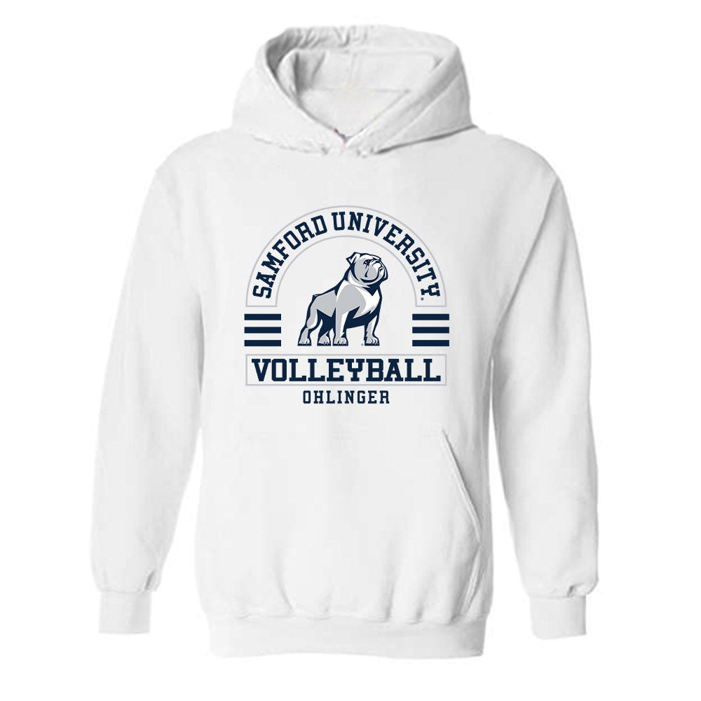 Samford - NCAA Women's Volleyball : Ali Ohlinger - Classic Fashion Shersey Hooded Sweatshirt-0