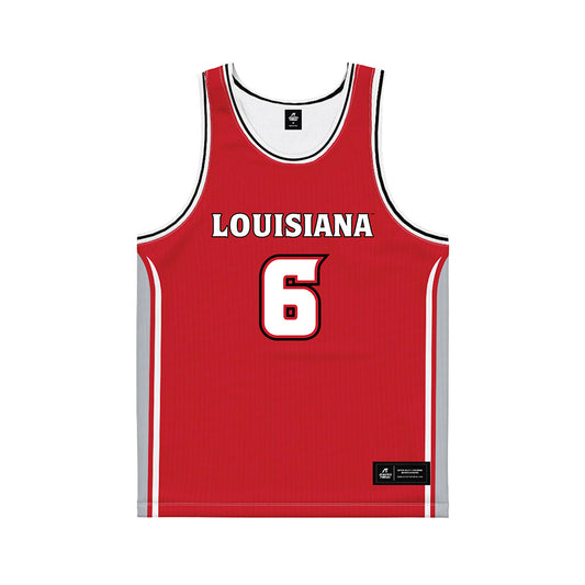 Louisiana - NCAA Men's Basketball : Devion Lavergne - Red Basketball Jersey-0