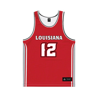 Louisiana - NCAA Men's Basketball : Derrick Florence III - Red Basketball Jersey-0