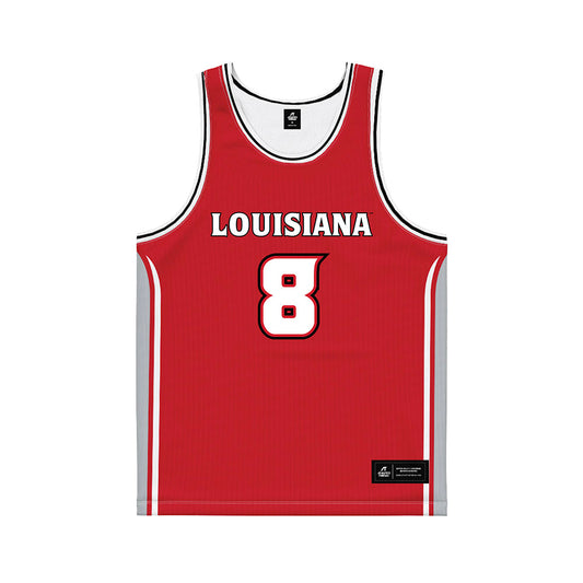 Louisiana - NCAA Men's Basketball : Karris Bilal - Red Basketball Jersey-0