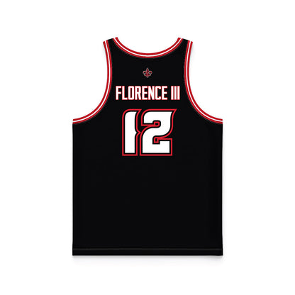 Louisiana - NCAA Men's Basketball : Derrick Florence III - Black Basketball Jersey-1