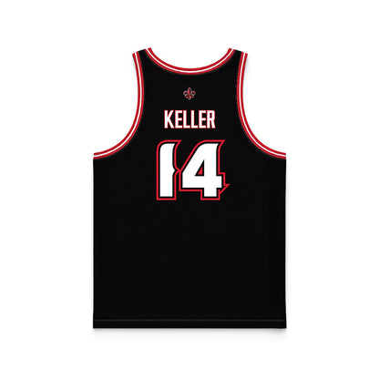 Louisiana - NCAA Men's Basketball : Jamyron Keller - Black Basketball Jersey-1