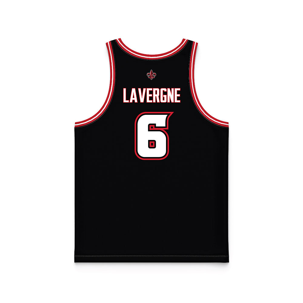 Louisiana - NCAA Men's Basketball : Devion Lavergne - Black Basketball Jersey-1