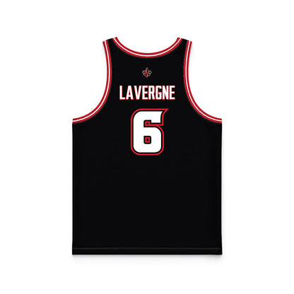 Louisiana - NCAA Men's Basketball : Devion Lavergne - Black Basketball Jersey-1