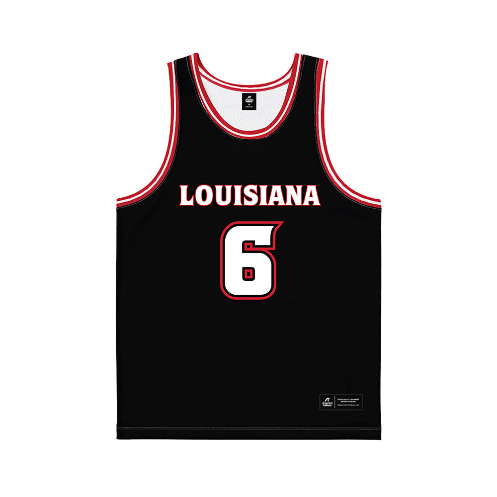 Louisiana - NCAA Men's Basketball : Devion Lavergne - Black Basketball Jersey-0