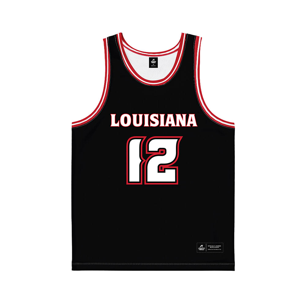 Louisiana - NCAA Men's Basketball : Derrick Florence III - Black Basketball Jersey-0