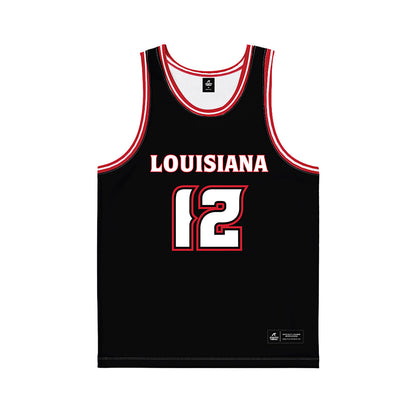 Louisiana - NCAA Men's Basketball : Derrick Florence III - Black Basketball Jersey-0