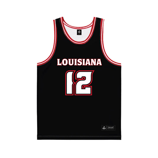 Louisiana - NCAA Men's Basketball : Derrick Florence III - Black Basketball Jersey-0
