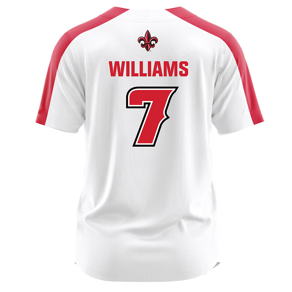 Louisiana - NCAA Softball : Dayzja Williams - White Jersey-1