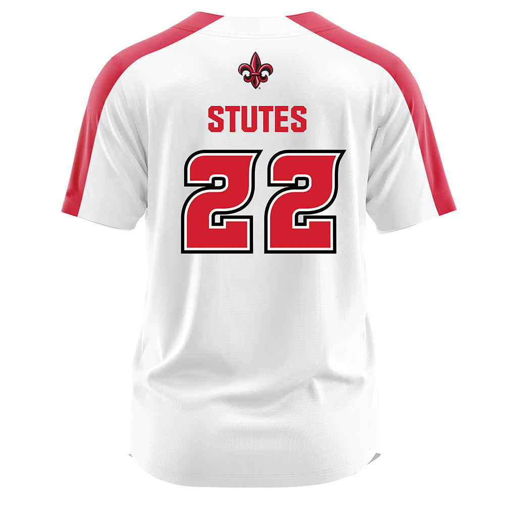 Louisiana - NCAA Softball : Kennedy Stutes - White Jersey-1