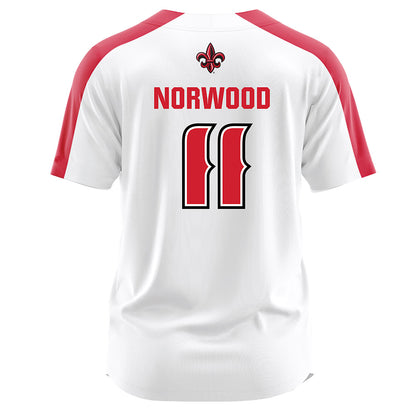 Louisiana - NCAA Softball : Mia Norwood - White Jersey-1