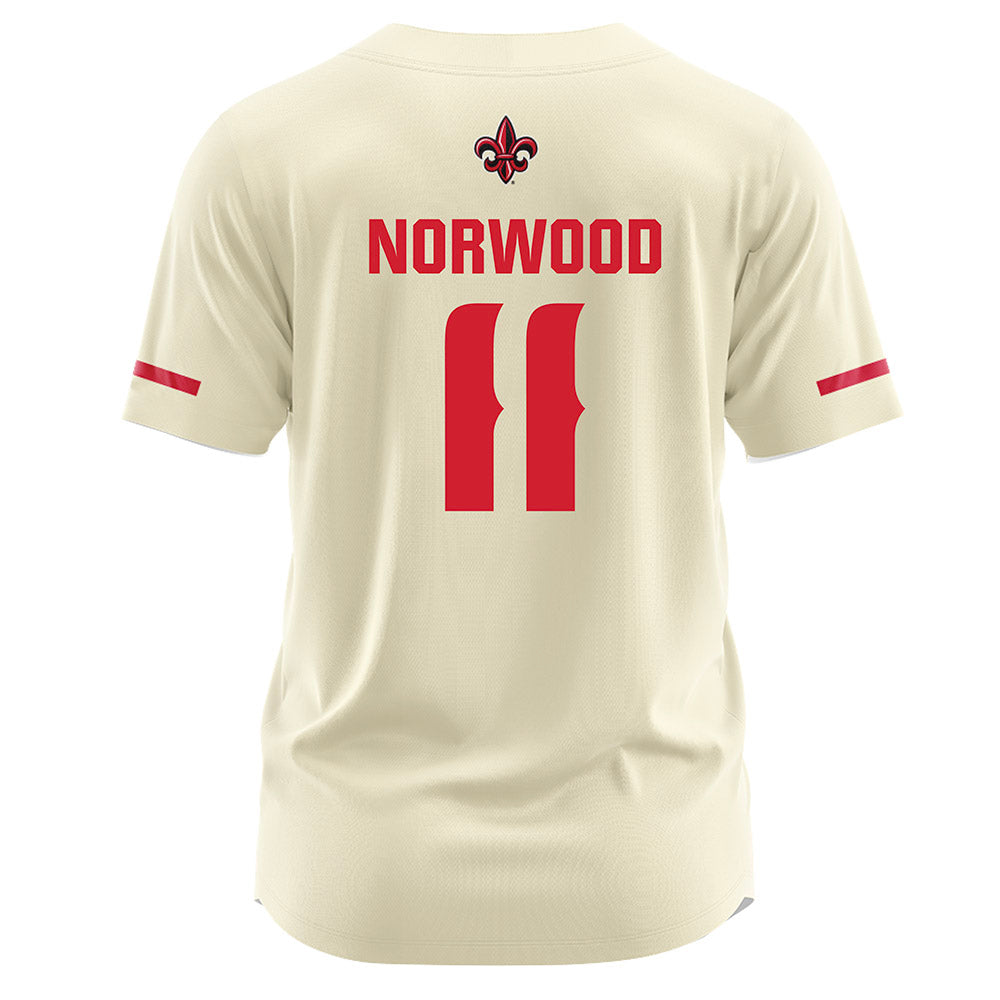 Louisiana - NCAA Softball : Mia Norwood - Cream Jersey-1