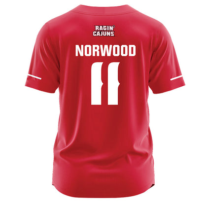 Louisiana - NCAA Softball : Mia Norwood - Red Jersey-1