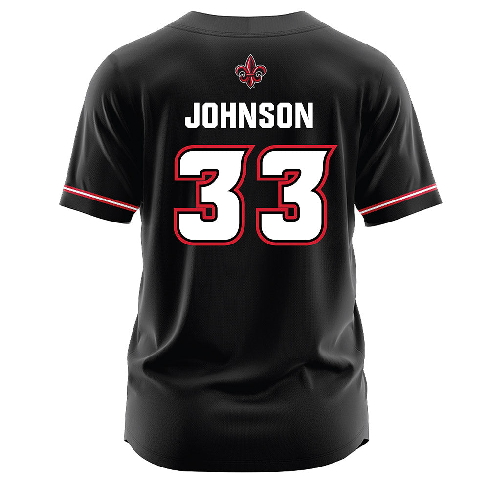 Louisiana - NCAA Softball : Natalie Johnson - Black Jersey-1