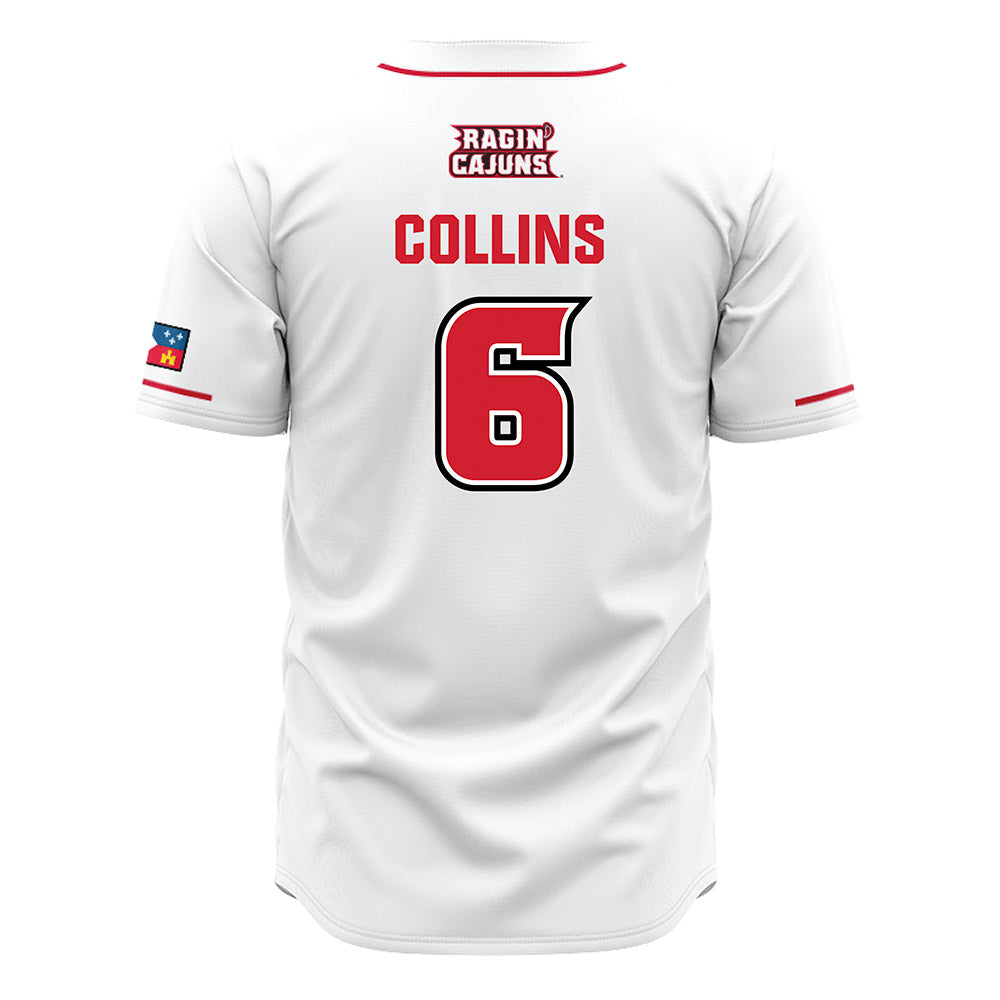 Louisiana - NCAA Baseball : Mark Collins - White Jersey-1
