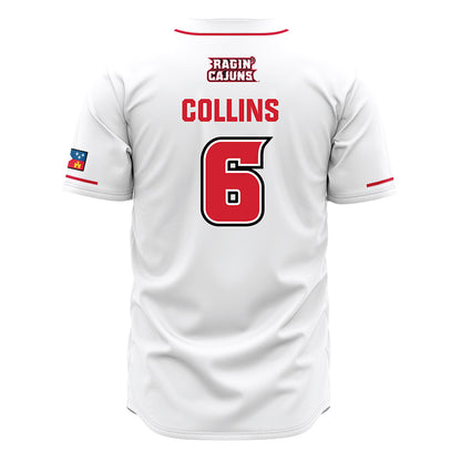 Louisiana - NCAA Baseball : Mark Collins - White Jersey-1