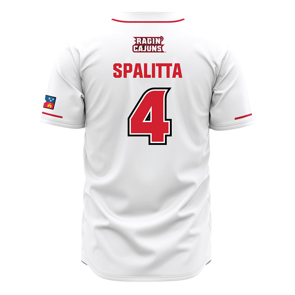 Louisiana - NCAA Baseball : Steven Spalitta - White Jersey-1
