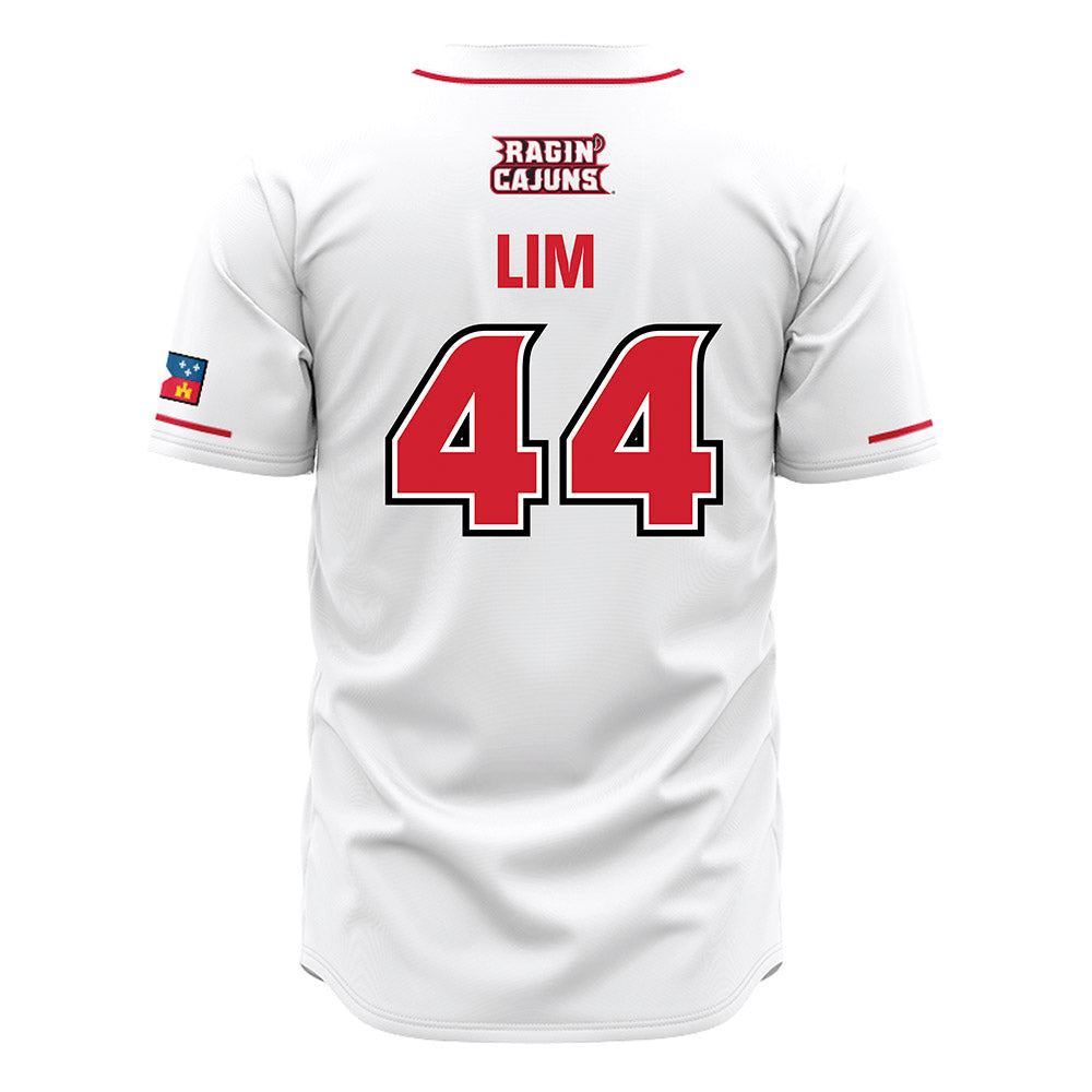 Louisiana - NCAA Baseball : Josh Lim - White Jersey-1
