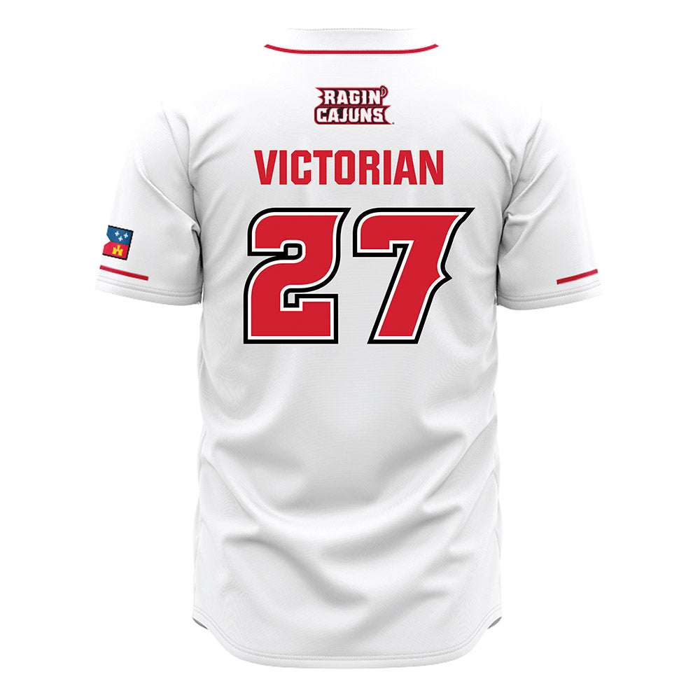 Louisiana - NCAA Baseball : Landon Victorian - White Jersey-1